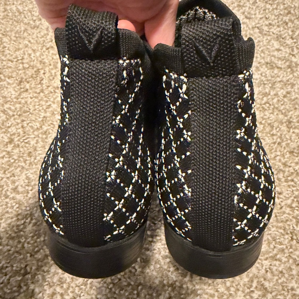 VIVAIA Black White Knit Square Toe Chelsea Ankle Boots Ryan Pro 40 classic - Picture 7 of 7